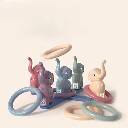 MD-550 Elephant Ring Toss Game for Kids, Indoor and Outdoor Playing Throwing Ring Toy for Boys & Girls