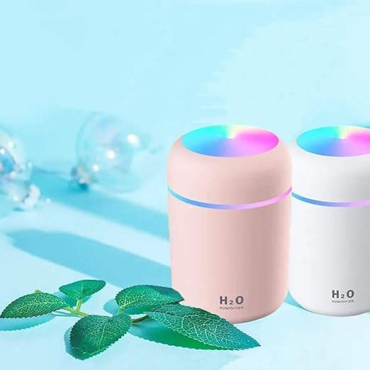 20731 Portable Mini USB Humidifier 300ml Ultrasonic Cool Mist with LED Night Light, Silent Air Humidifier for Bedroom, Office, Car