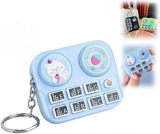 20506 Mini Animal Dj Keychain, Musical Instrument Keychains ,Cute Cartoon Pattern Key chain Keyring {Random Color}