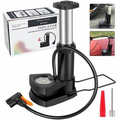 10320 Portable Mini Bike Pump/Cycle Pump Foot Activated with Pressure Gauge Floor Bicycle Pump & Cycle Pump Bicycle Tire Pump for Road and Mountain Bikes Mat