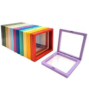 21024 Floating Display Frame, Coin Display Case, Dustproof PE Film Transparent Jewelry Storage Box for Ring Necklace Bracelet, Floating Display Case for Coin, Jewelry