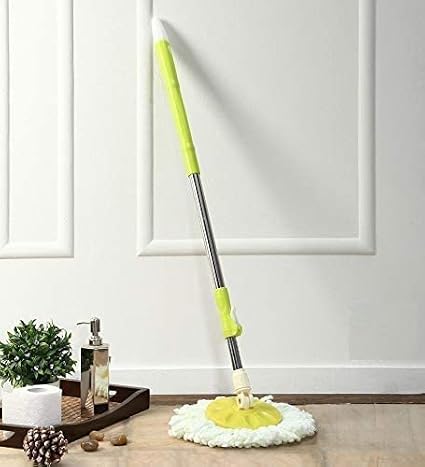 20855 Home Cleaning Stainless Steel 360° Rotating Pole - Microfiber Mop with Adjustable Rod Stick {Random Color}