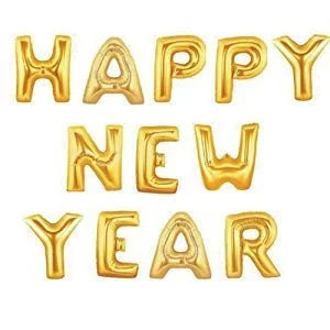 10023 Happy New Year Gold Letter Balloon Alphabet Foil Balloons