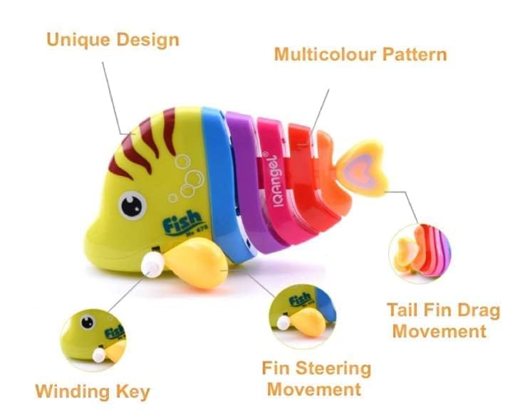 6637 Colorful Movable Animal Fish Toy/Toy for Toddlers/Gear Wind Up Fish Toy for Girls & Boys || Crawling Toys for Birthday Gift - Multicolour