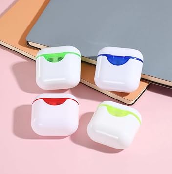 20612 Multicolor Earbuds Shaped Pencil Sharpener Portable Plastic Sharpener for Kids School Office Use Compact Lightweight Durable Stationery Pencil Easy Grip Design