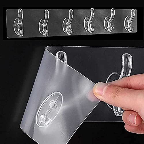 20116 Wall Hooks Hanger for Hanging Clothes Strong Self Adhesive Magic Sticker Home Kitchen Bedroom Door Organizers Accessories Items