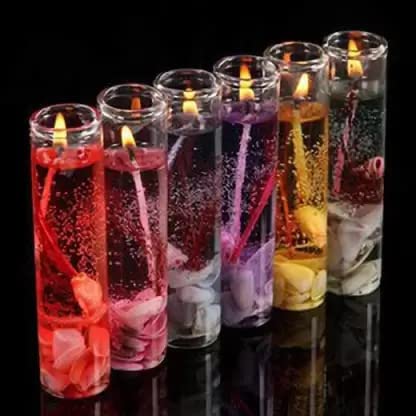 21342 Beautiful Glass Jelly Wax Candle for Diwali, Christmas, New Party, Birthday and Special Occasion