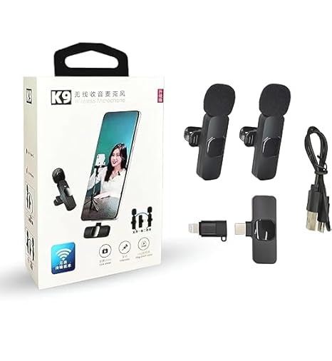4126 Wireless Lavalier Microphone System Dual Mic USB-C and Lightning Adapters Included