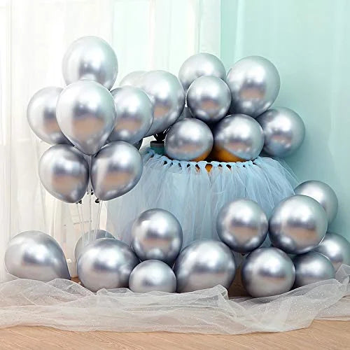 2034 (50 Pcs) Silver Metallic Balloons