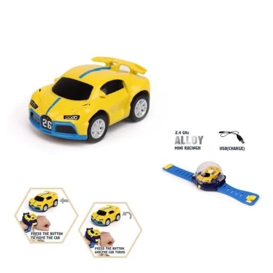 350-F10 Mini Remote Control Watch Car Cartoon Watch Car Toy Bugatti Model