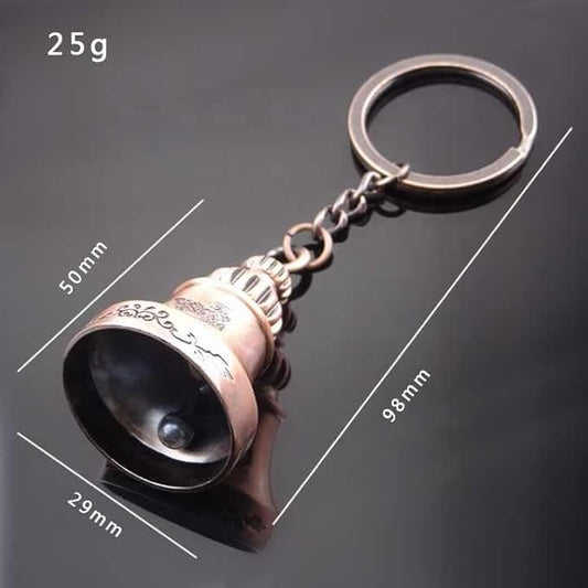 20504 Biker Guardian Bell & Evil Eye Keychain – Good Luck Charm for Protection from Bad Luck – Gift for Riders & Travelers