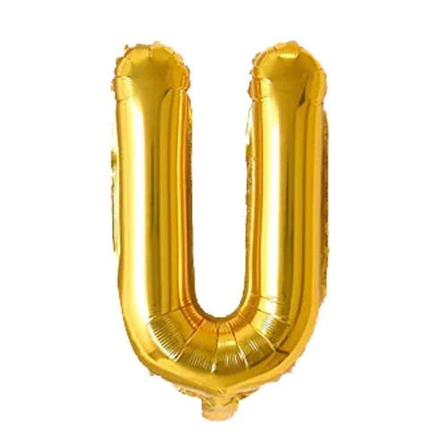 90330 (10 pcs) U Gold Letter Foil Balloon