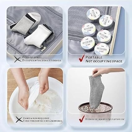 C-6-01 Travel Socks Pair for Men & Women, Disposable Compression Travel Socks Pair, Portable And Breathable & One Time Usable Socks for Travel