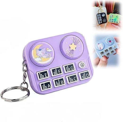 20506 Mini Animal Dj Keychain, Musical Instrument Keychains ,Cute Cartoon Pattern Key chain Keyring {Random Color}