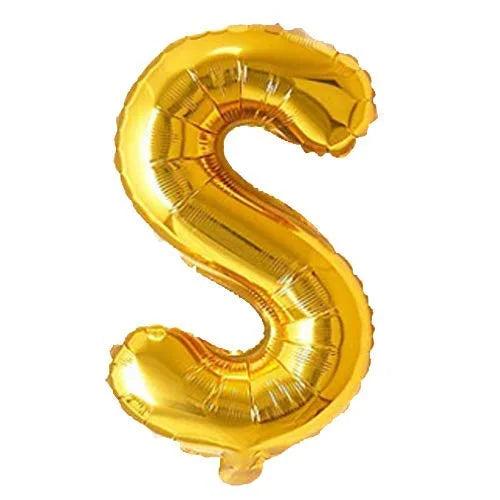 9031 (10 pcs) S Gold Letter Foil Balloon