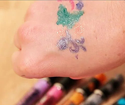 10318 Sketch and Sparkle Tattoo Pens Activity toy Set with Stencils for kids and all (PACK OF 6 MULTICOLOUR)
