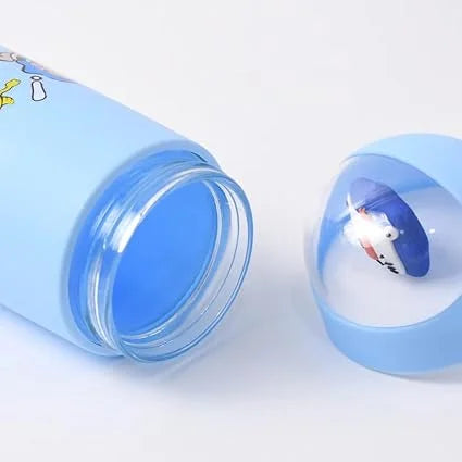 20059 Double Wall Cartoon Glass Water Bottle – 350ml Leak-Proof Cute Bottle for Kids & Adults