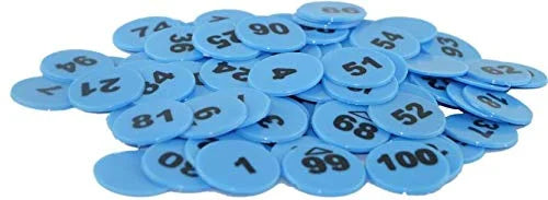 20115 Token/Coin | Chips for Board Games and Other uses | Round Shape Plastic 1 to 100 Numeric Token Coins Without Holes {Multicolor}