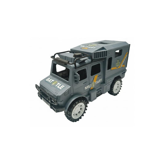 MD3096 Transport Truck Toy for Ki-ds | Pull-Back Friction Powered Army Jeep {Multicolor}