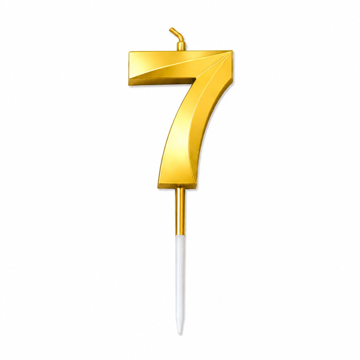 21148 {Pack of12} Number 7 Birthday Cake Candle, Gold, Shiny Metallic Finish, 4.5cm, Ideal for Any Occasion