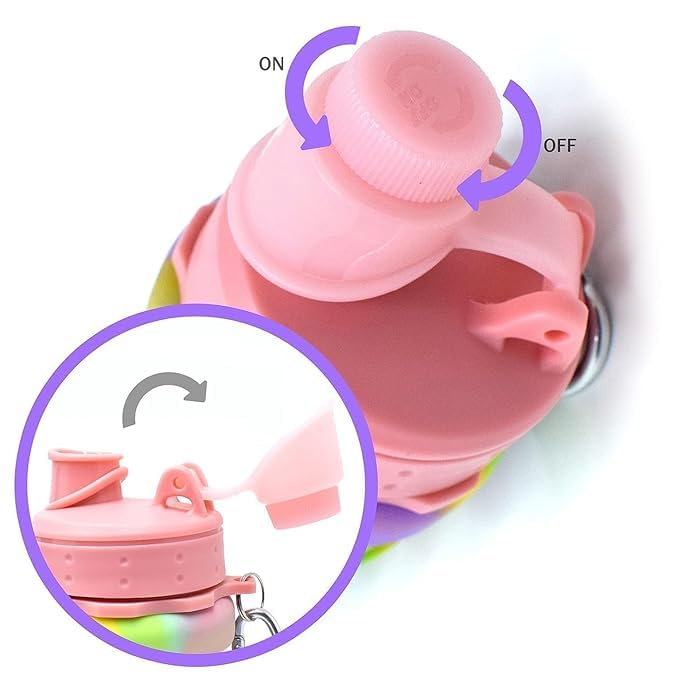 20051 Water Bottle, Solid Color Silicone Foldable Water Bottle For Sports, Trekking, Cycling, Outdoor