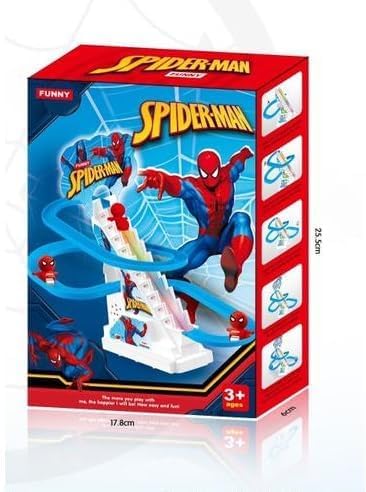 867-15 Spider Slide Toy Set, Funny Automatic Stair-Climbing Cartoon Race Track Set Little Lovely Spider Slide Toy Escalator Toy for Boys Girls