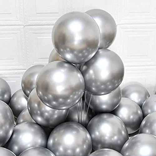 2091 (50 pcs) Silver chrome Balloons