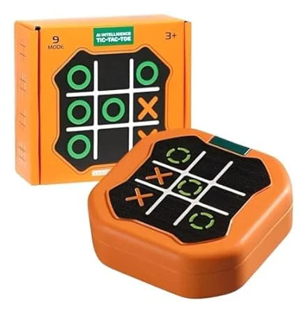 888-6 Tic Tac Toe Handheld Console for Kids – Smart Educational Puzzle Game Toy with 9 Game Modes
