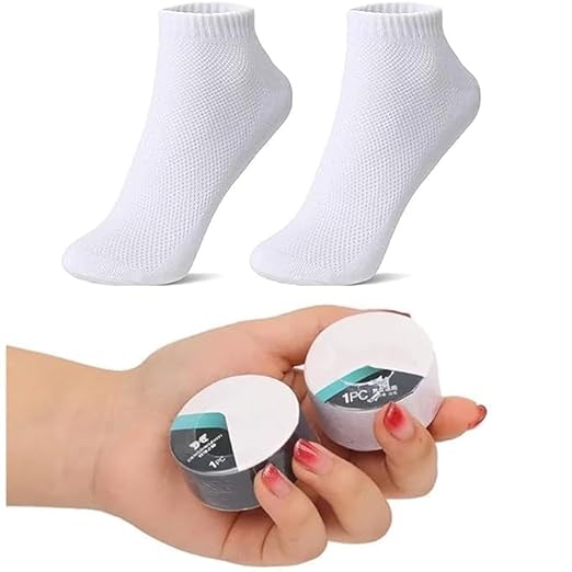 C-6-01 Travel Socks Pair for Men & Women, Disposable Compression Travel Socks Pair, Portable And Breathable & One Time Usable Socks for Travel