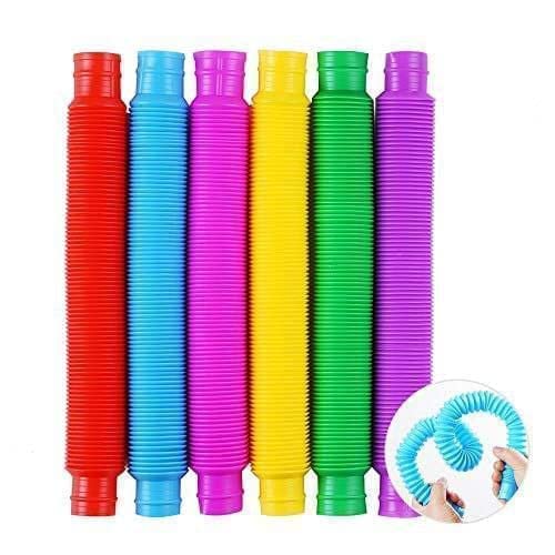 20466 {6 pcs} Pop Tube Toy Stretchy Bendable Pipe Toy Fidget Pop Toy Fidget Tube Toy Tube Sensory Toys(First Quality to Stretchy and soundy)