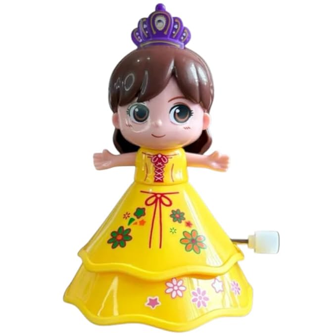 21025 Little Princess Wind-Up Spinning Doll Set, Educational Baby Toy with 4 Colourful Dolls, 6+ Months