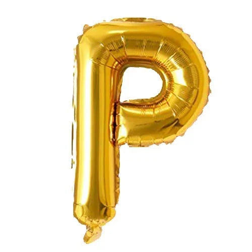 9024 (10 pcs) P Gold Letter Foil Balloon