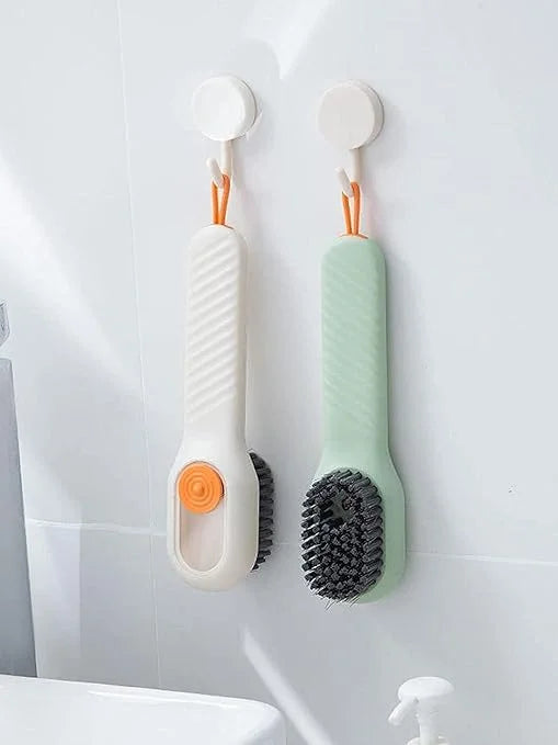 10093 Cleaning Brush Soap Dispensing Cleaning Brush Shoe , Cloth & Kitchen Cleaning Brush (Multicolor)