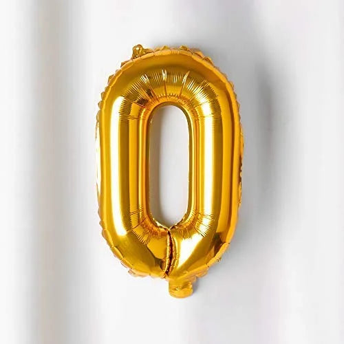 9049 (10 pcs) Number 0 Foil Golden Balloon