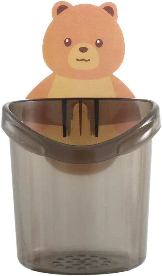 10824 Toothbrush Holder Wall-Mounted Suction Cup Cute Bear Storage Cup