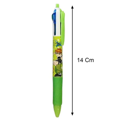 10272 (12 pcs) Cartoon Printed 4 In 1 Ball Pen