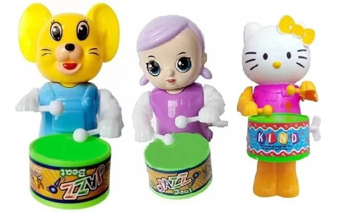 4156 MS TOYS Key-Operated Cute Drummer Toy for Toddler Kids Birthday Return Gift (Multicolor)