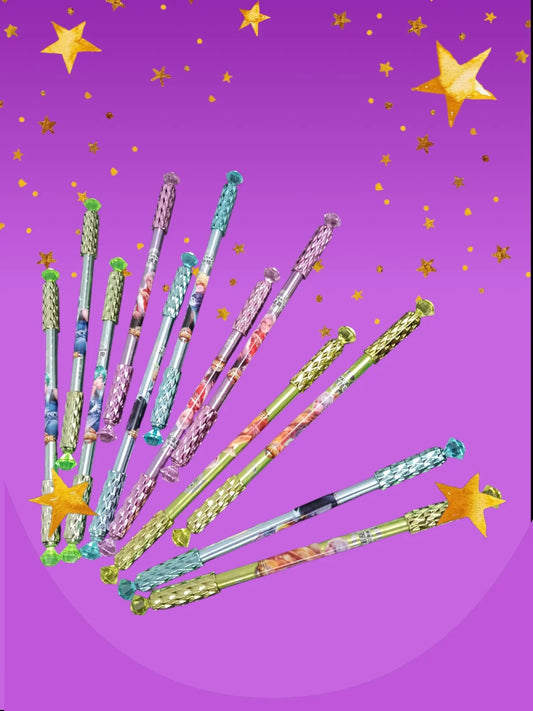 10679 {12 Pcs} 2 in 1 Colorful Diamond Rollerball Pen and Pencil for Kids