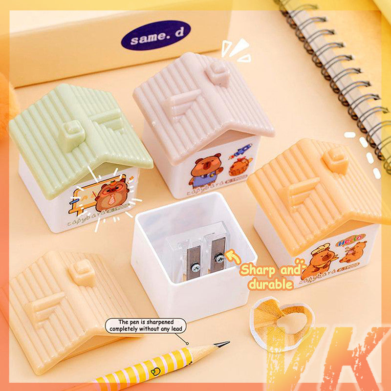 20363 Cartoon Pencil Sharpener Double Hole Mini Manual Sharpener Portable Student School Supplies Gift