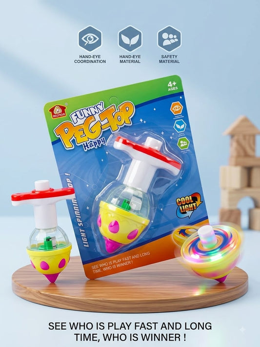 21052 Light-Up Spinning Top Toy with Launcher – Fun & Colorful Battle Game