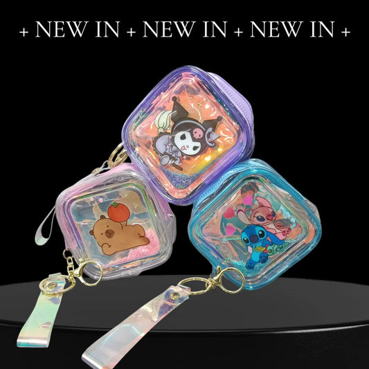 20029 Transparent Mini Glitter Pouch with Random Design