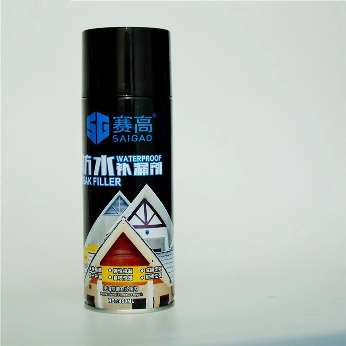 20300 Waterproof Leak Filler Spray Leakage Solution Rubber Flex Repair And Sealant Crack Hole Spray For Indoor Or Outdoor Use 450 ml