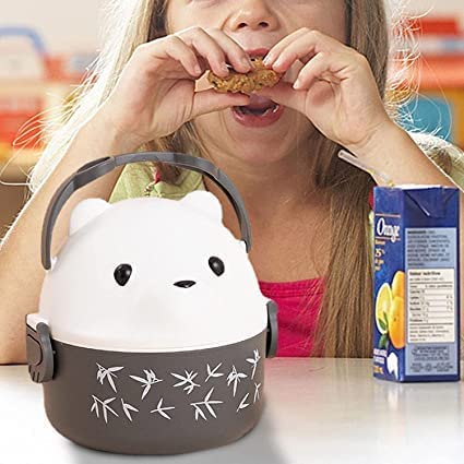 20515 Cartoon Lunch Box with Handle for Kids, Leak Proof Microwave Safe Tiffin Box for Boys, Girls (Multi Color)