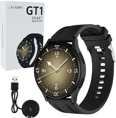 GT1 Bluetooth Calling Smart Watch with Heart Rate & SpO₂ Monitor (Black) Smartwatch