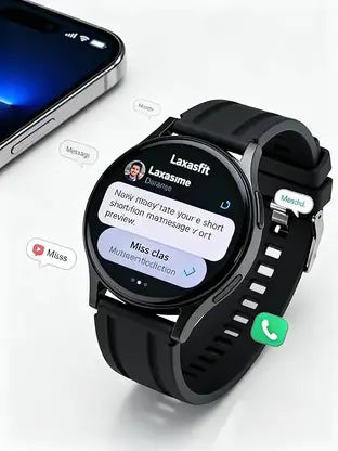 GT1 Bluetooth Calling Smart Watch with Heart Rate & SpO₂ Monitor (Black) Smartwatch