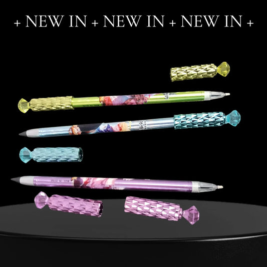 10679 {12 Pcs} 2 in 1 Colorful Diamond Rollerball Pen and Pencil for Kids