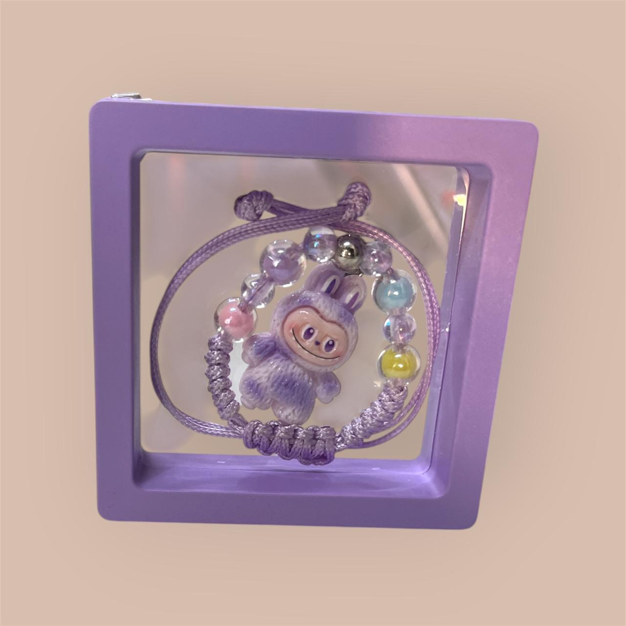 11223 Labubu Bunny Kids Beaded Bracelet with Adjustable {Multicolor}