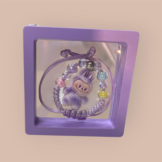 11223 Labubu Bunny Kids Beaded Bracelet with Adjustable {Multicolor}