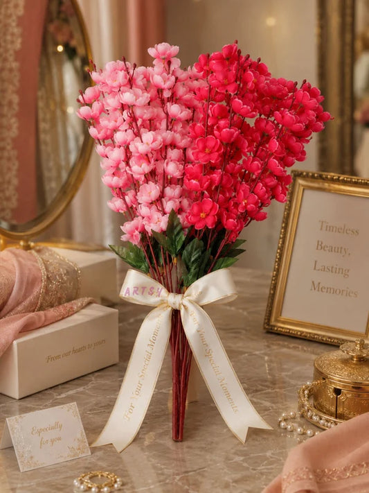 21088 Artificial Flowers Cherry Blossom Flower Bunch (Muticolor)
