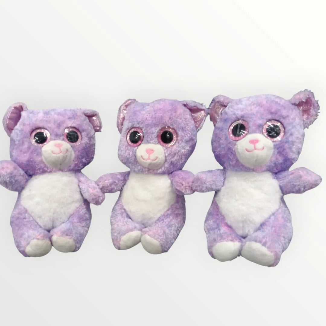 10638 Cute Teddy Glitter Eyes Soft Stuffed Plush Toy for Kids Boys & Girls Birthday Gift (Size: 20 cm Color: Purple)